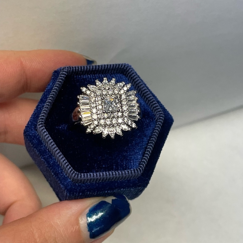 Silver Cluster Statement Ring - Picture 5 of 17